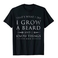 Men's large t-shirt i grow a beard and i know things shirt funny cute gift t shirt europe cotton mens tshirts