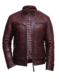 Mens Leather Biker Jacket Genuine Leather Bomber Jacket Coat Designer