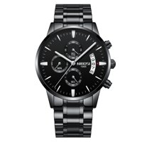 Men's Luxury Fashion Waterproof Wrist Analog Quartz Watch with Leather Strap Waterproof Date Display Wrist Watch Fashion Sports Military Army w...