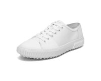 Men's Stratus Contrast-Panel Canvas Low-Top Trainers, White 4E3058