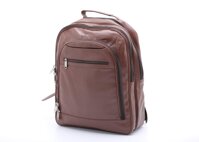 Men’s & Women’s Original Leather 15.6″ Dual-Pocket Laptop Backpack (Brown)