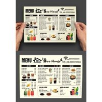 Menu A4 quán ăn, nhà hàng
