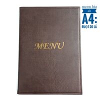 Menu bìa da A4 20 lá ruột.