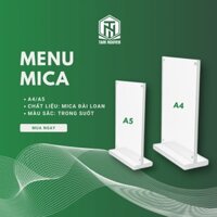 Menu Mica khổ A4 : 21×29.7cm