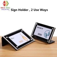 Menu mica L để bàn mặt có gắn nam châm tự dính kích thước A3, A4, A5, A6, A7...