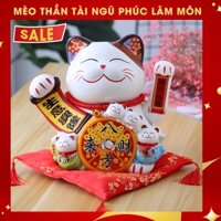 Mèo Chiêu Tài 20cm Ngũ Phúc lâm môn - Thiên Kim Vạn Lượng