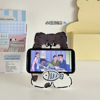 Mèo con yêu cá|Dễ Thương Ba Chiều Mèo Mèo Hoạt Hình Bằng Gỗ Giá Đỡ Điện Thoại Để Bàn Trang Trí Sinh Viên Đuổi Theo Phim Truyền Hình Tiện Dụng Dụng Cụ