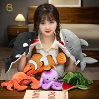 [Mèo conBaby] Đồ chơi giáo dục thú biển nhồi bông Câu chuyện ngón tay Con rối Búp bê Kawaii Bạch tuộc Chú hề Cá Giáng sinh Quà tặng năm mới [mới]
