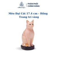 Mèo Đại Cát 17.4 cm - Hồng - Trang trí vàng - Gốm sứ cao cấp Minh Long