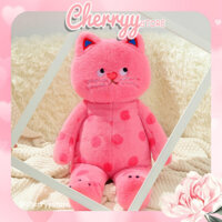 Mèo hồng nhồi bông dễ thương, gấu bông mèo chảnh trang trí ngày tết 2024 dễ thương