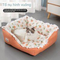 Mèo Litter Mùa Đông Ấm Áp Bán Kèm Mèo Litter Bốn Mùa Đa Năng Litter Pad Có Thể Giặt Vuông Hoa Bud Mèo Litter Puppy Litter