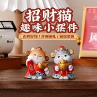Mèo May Mắn Đồ Trang Trí Bàn Làm Việc Vị Trí Công Nghiệp Máy Tính Để Bàn Trang Trí Lễ Hội Mèo Nhỏ Đồ Trang Trí Xe Giải Nén Quà Tặng Nhỏ