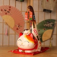 Mèo sứ may mắn | Hộp đựng tiền mèo đuôi dài | Mèo may mắn | ❈ ❈ ❈