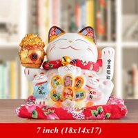 Mèo Thần Tài Bình An Hỉ Lạc Nhất Dũng Kim (7inch) – TT19007