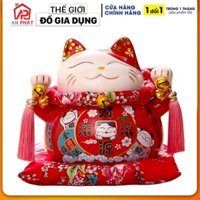 Mèo thần tài có ống heo may mắn - Hoa chuông phúc lộc viên mãn (APS)