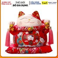 Mèo thần tài có ống heo may mắn - Hoa chuông phúc lộc viên mãn (APS)