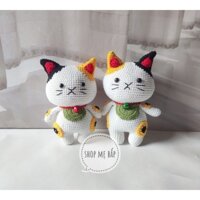 Mèo thần tài đan len handmade