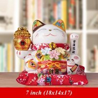 Mèo Thần Tài Hoa Đoá Tài Phú Nhất Dũng Kim (7inch) – TT20207