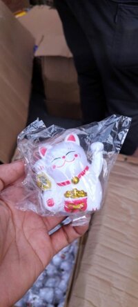 Mèo thần tài không đèn nhựa trang trí bánh kem, nhà cửa Tmark