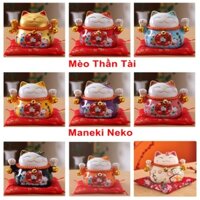 Mèo Thần Tài Maneki Neko Hút Tài Lộc, Vẫy Khách Đến Gặp May Mắn Trong Kinh Doanh Kèm Đệm Lót (Nhiều màu)