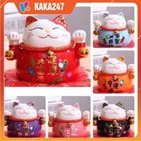 Mèo thần tài, mèo may mắn maneki neko phúc lộc viên mãn (kèm đệm) 120x110mm