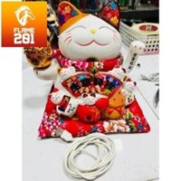 Mèo Thần Tài Nhật Bản cao ~ 25cm bằng Sứ Vẩy Tay Gọi Khách Tấn Tài Tấn Lộc.