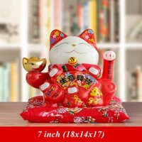 Mèo Thần Tài Sinh Ý Hưng Long Đỏ (7inch) – TT19507