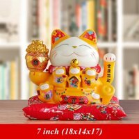 Mèo Thần Tài Tụ Bảo Bồn Vàng (7inch) – TT19607