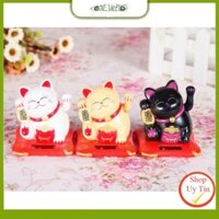 Mèo thần tài  ,tượng Mèo may mắn Nhật Bản quắt năng lượng mặt trời , Mèo trang trí ô tô