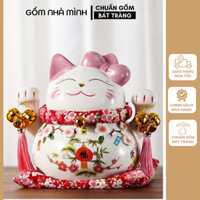 Mèo tiết kiệm nơ hồng xinh xắn, mèo thần tài nơ hồng, mèo thần tài, mèo tài lộc, mèo neko Nhật, mèo thần tài neko Nhật