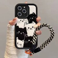 Mèo Trắng Đen Thích Hợp Cho Samsung s24ultra Ốp Điện Thoại Silicon s23fe Dễ Thương s22 + Creative s21 Vỏ Bảo Vệ a15 / a55 / a35 / a05s Bao Gồm Tất Cả a54 / a53 Chống Sốc a25 / a24