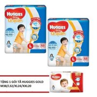 [MEO8] [MEO8] [MEO8] [BN123] Bộ 2 tã quần Huggies M74/L68/XL62/XXL56 + Tặng 1 gói tã Huggies Gold cùng loại _PIZA