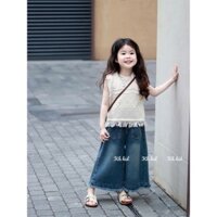 [MeoKids] C57 - Set Bộ Áo Ren Lưới Phối Quần Jean Suông Xinh