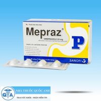 Mepraz 20mg phòng và trị loét dạ dày, tá tràng (7 vỉ x 4 viên)