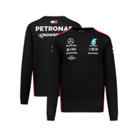 Mercedes amg petronas f1 2023 team long sleeved drive t-shirt - đen