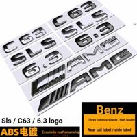Mercedes-benz C63 Logo Ô Tô SLS AMG Đuôi Sau Logo C63 6.3 Fender Logo Bên Logo Logo Logo Logo Chữ Đen Dòng AMG Sửa Đổi Đen Logo Xe SLS SLK55AMG CLK63 SL65 AMGGT Sửa Đổi 6.3 Nhãn Dán Xe Ô Tô Màu Đen Sáng Mờ Nhãn dán nhãn thân cây