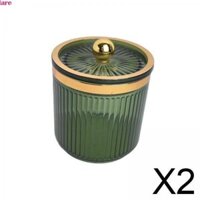 Meriglare 2xMakeup Cotton Swag Pad Giá đỡ có nắp Qtip Dispenser cho mặt bàn