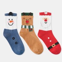 MERRY FRIEND - Tất vớ cao cổ nữ hình ông già Noel tuần lộc người tuyết, quà tặng Christmas, nhập khẩu Hàn Quốc
