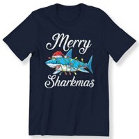 Merry Sharkmas Nam Nữ Giáng Sinh Cá Mập Cho Những Người Yêu Cá Mập Áo Thun