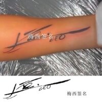 Messi Signature Hình Xăm Dán Chống Thấm Nước Lâu Dài Cá Tính Thảo Dược Nước Argentina Cánh Tay Quạt Chữ Ký Hình Xăm Dán