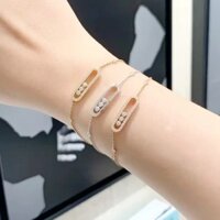 MESSIKA Three-Diamond Smart Bracelet for Women18k Rose Gold Affordable Luxury Fashion Simple Full Diamond Sliding Bracelet