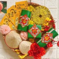 Mẹt Bánh Chưng bánh tét- 2 nón trang trí Tết đường kính 40cm siêu đẹp