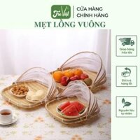 Mẹt Tre Lồng Bàn Vuông / Lồng Bàn Gấp Gọn – Bamboo Food Storage Tray With Lid – Decor văn phòng