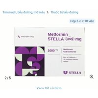metformin 1000mg tiểu đường tube 2 stella. 60 viên 1 hộp