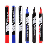 M&G MG2130/Y22O4 1 Piece Dual Head Marker Pen Black/Blue/Red Extra Fine Point Oil Ink Liner Twin Mark Pens Office School