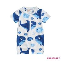 Mg-toddler Bé Trai Rash Guard Đồ Bơi Rompers Dây Kéo Tay Ngắn Cá Voi / Khủng Long In Đồ Tắm Trẻ Em Đồ Bơi Cho Bé