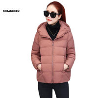 [Mga] Áo khoác nỉ nữ Áo khoác nữ màu trơn Áo khoác có mũ trùm đầu mùa đông sành điệu dành cho nữ Áo khoác ấm áp và ấm cúng cho thời tiết lạnh Hợp thời trang dạo phố Áo khoác ngoài thời trang Đông Nam Á