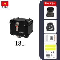 (MGG 10%)Thùng top nhôm 18L SADV size mini cho anh thích gọn gàng. Aluminum top box 18L SADV