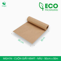 MGH1N - 0.5x50m - CUỘN GIẤY KRAFT GÓI HÀNG MÀU NÂU