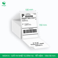 MGN1A - 100x150mm - Combo 2 xấp 500 tờ giấy in nhiệt A6 tự dính - Giấy in đơn hàng, giấy in A6
